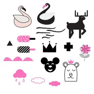 Patch badge pins vector design Illustrazione stock