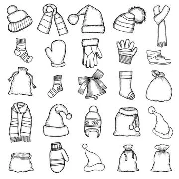 Patch badges of different Merry Christmas Illustrazione stock