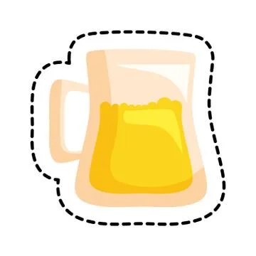 Patch of beer jar drink isolated icon Stock Illustration
