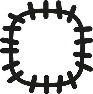Patch with big stitches Stock Illustration