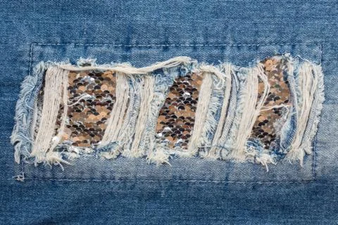 Patch blue jeans Stock Photos