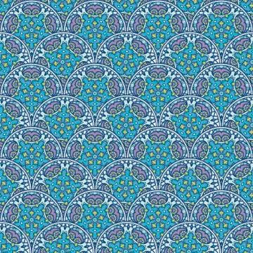 Patch Boho Flower Seamless Pattern. Mandala patchwork, oriental design. Wal.. Stock Illustration