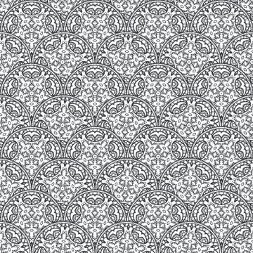 Patch Boho Flower Seamless Pattern. Mandala patchwork, oriental design. Wal.. Illustrazione stock