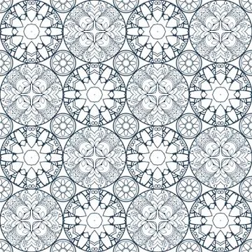 Patch Boho Flower Seamless Pattern. Mandala patchwork, oriental design. Wal.. Illustrazione stock
