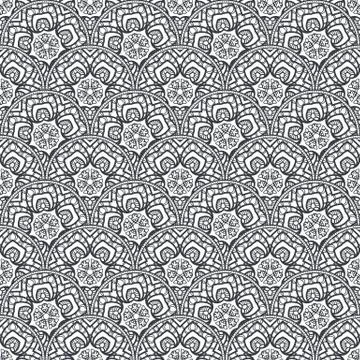 Patch Boho Flower Seamless Pattern. Mandala patchwork, oriental design Stockillustratie