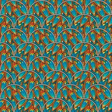 Patch Boho Flower Seamless Pattern. Mandala patchwork, oriental design Illustrazione stock