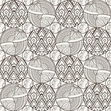 Patch Boho Flower Seamless Pattern. Mandala patchwork, oriental design Illustrazione stock