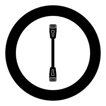 Patch cable path cord ethernet technology rj45 net concept icon in circle r.. Stock Illustration