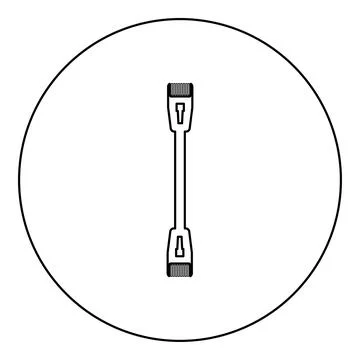 Patch cable path cord ethernet technology rj45 net concept icon in circle r.. Ilustración de archivo