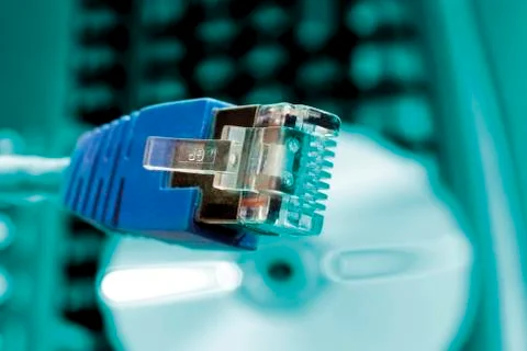 Patch cable plug Stock Photos
