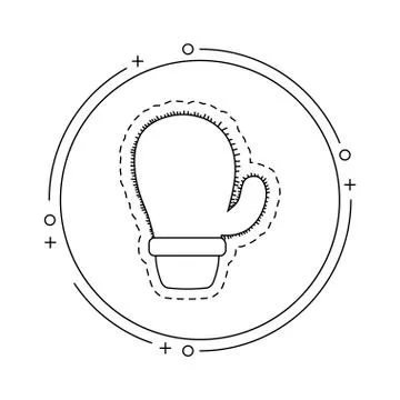 Patch of cactus in frame circular イラスト素材