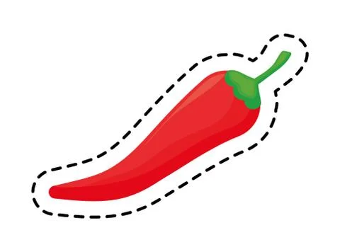 Patch of chili pepper mexican isolated icon Stock Illustration