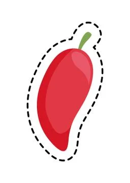 Patch of chili pepper mexican isolated icon Stock Illustration