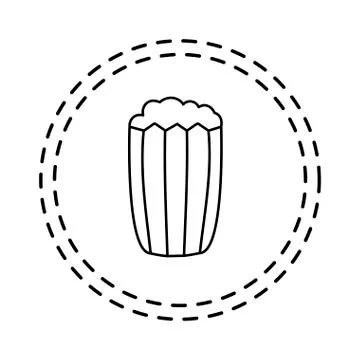 Patch of cinema delicious popcorn isolated icon Illustrazione stock