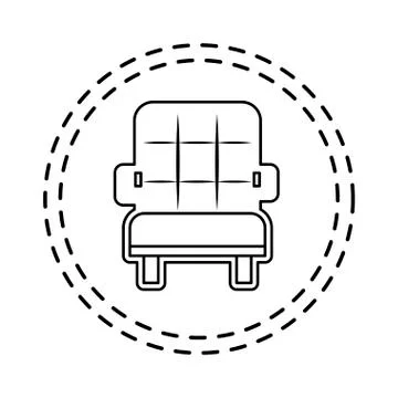Patch of cinema movie sofa isolated icon Stock Illustration