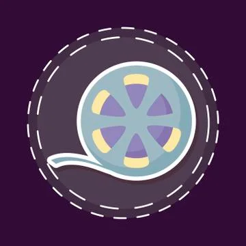 Patch of cinema reel tape isolated icon Ilustración de archivo