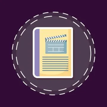 Patch of clapboard cinema director in document Ilustração Stock