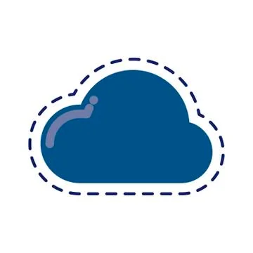 Patch of cloud computing technology isolated icon 스톡 일러스트