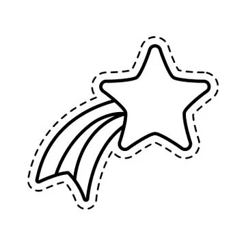 Patch of cute shooting star applique Stock Illustration