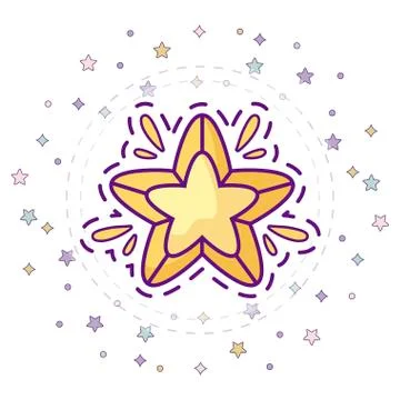 Patch of cute star icon Stock Illustration