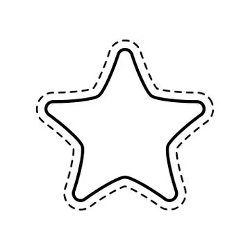 Patch of cute star icon Stock Illustration