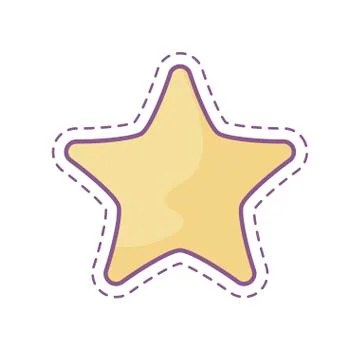 Patch of cute star icon Stock Illustration