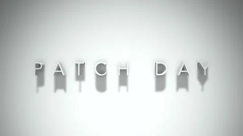 Patch day 3D title animation with shadows on a white background 스톡 동영상 297517107