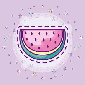 Patch of delicious slice watermelon Illustrazione stock