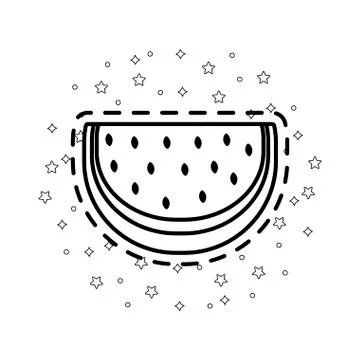 Patch of delicious slice watermelon Illustrazione stock