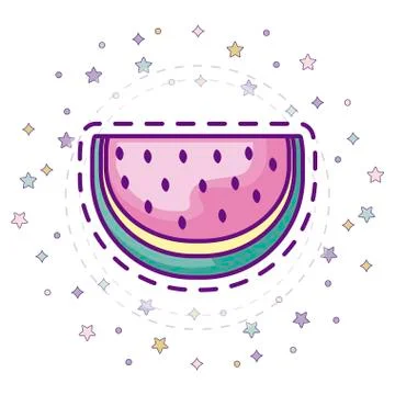 Patch of delicious slice watermelon Illustrazione stock