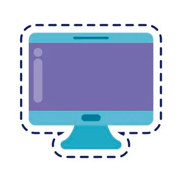 Patch of desktop computer isolated icon Stock Illustration