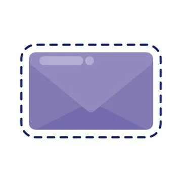 Patch of envelope mail communication closed Ilustração Stock