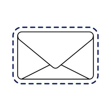 Patch of envelope mail communication closed Ilustração Stock