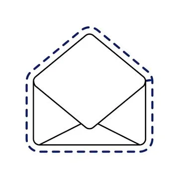 Patch of envelope mail communication open Ilustração Stock