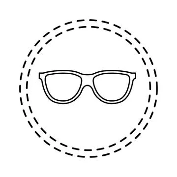Patch of eyeglasses cinema 3d isolated icon Stock Illustration