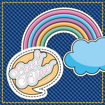Patch fashion denim Illustrazione stock