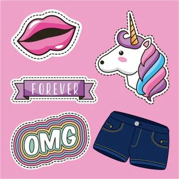 Patch fashion denim Ilustración de archivo