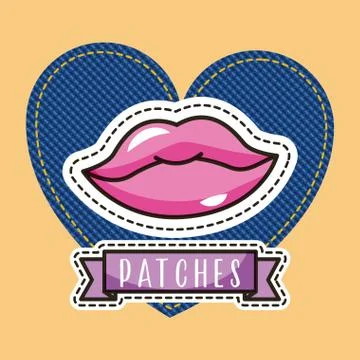 Patch fashion denim Stock Illustration