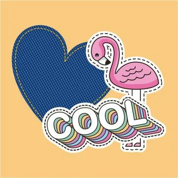 Patch fashion denim Stock Illustration