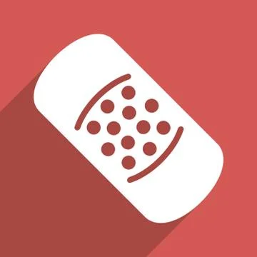 Patch Flat Long Shadow Square Icon Stock Illustration