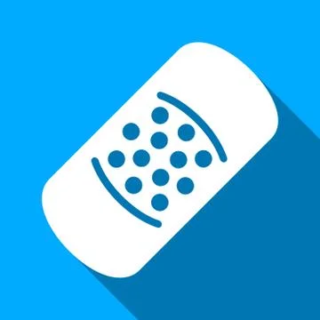 Patch Flat Long Shadow Square Icon Stock Illustration