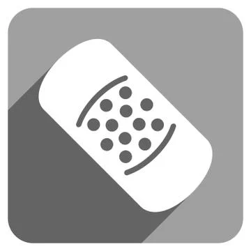 Patch Flat Square Icon with Long Shadow Stock Illustration