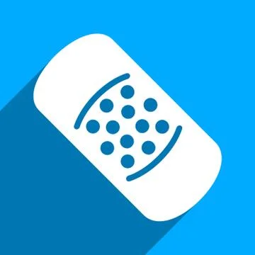 Patch Flat Square Icon with Long Shadow Stock Illustration