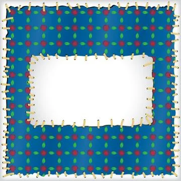 Patch frame with roses イラスト素材