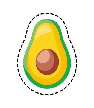 Patch of fresh avocado healthy isolated icon Stock Illustration