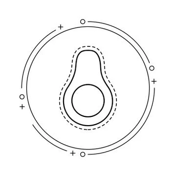 Patch of fresh healthy avocado in frame circular Stock Illustration