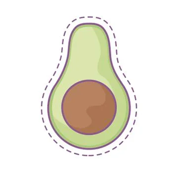 Patch of fresh healthy avocado Stock Illustration
