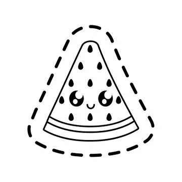 Patch of fresh slice watermelon fruit Illustrazione stock