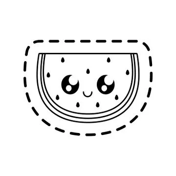 Patch of fresh slice watermelon fruit Illustrazione stock