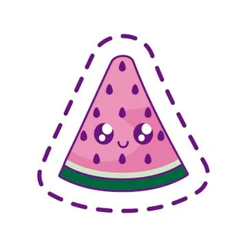 Patch of fresh slice watermelon fruit Illustrazione stock